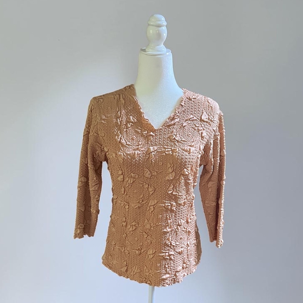 Textured Haystacks Short Sleeve Top Made in USA Cottagecore